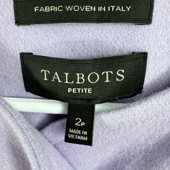 Talbots Petites Size 2P Blazer Jacket Wool Blend Scalloped Front Purple - Picture 3 of 8